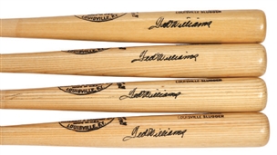 Lot of (4) Ted Williams Signed Bats